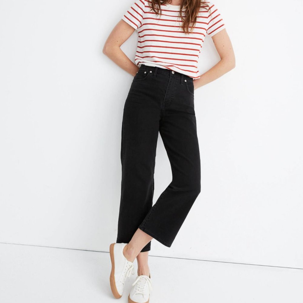 Madewell Slim Wide Leg Crop Jean - Lunar Wash